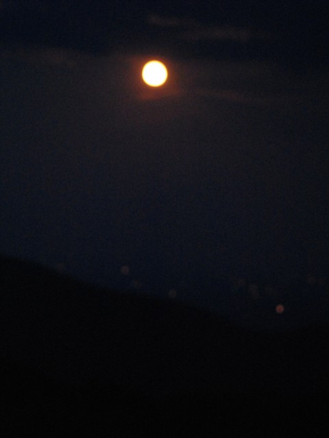 Full Moon on a Hazy Night in the Appalachians