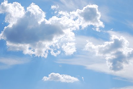 Cumulus Clouds overhead