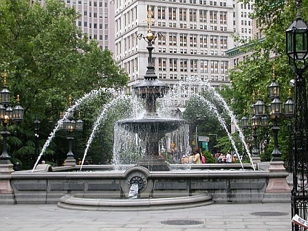 Park Place, City Hall NYC Fountain
