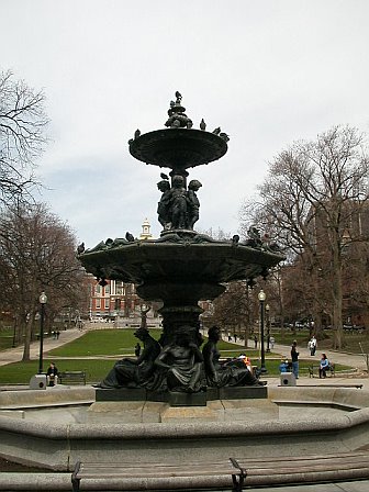 Boston Common Fountain near Park Street and the State House